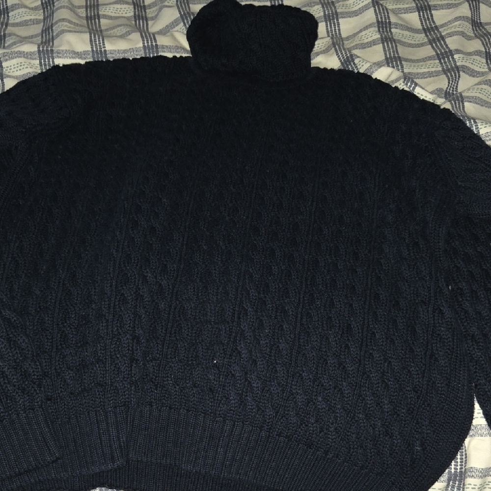 Talbots Navy Blue Cable Knit Sweater